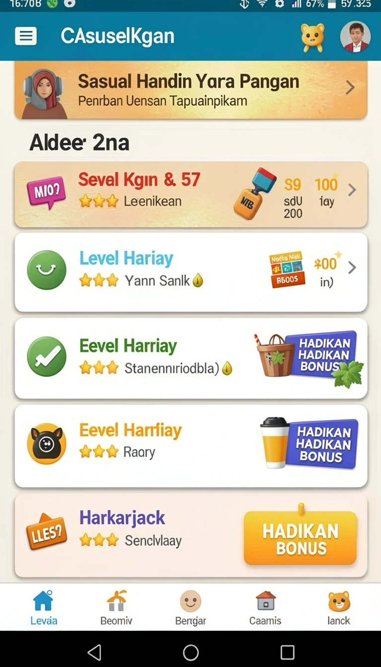 Beragam pilihan permainan menarik dalam aplikasi Aplikasi pcpc7 Terpercaya untuk Android.